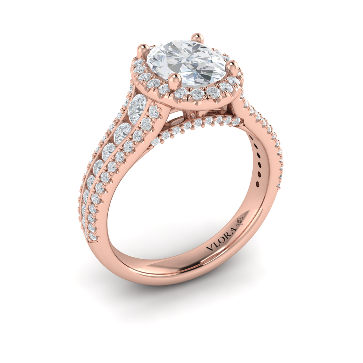 Opulent Oval Halo Engagement Ring