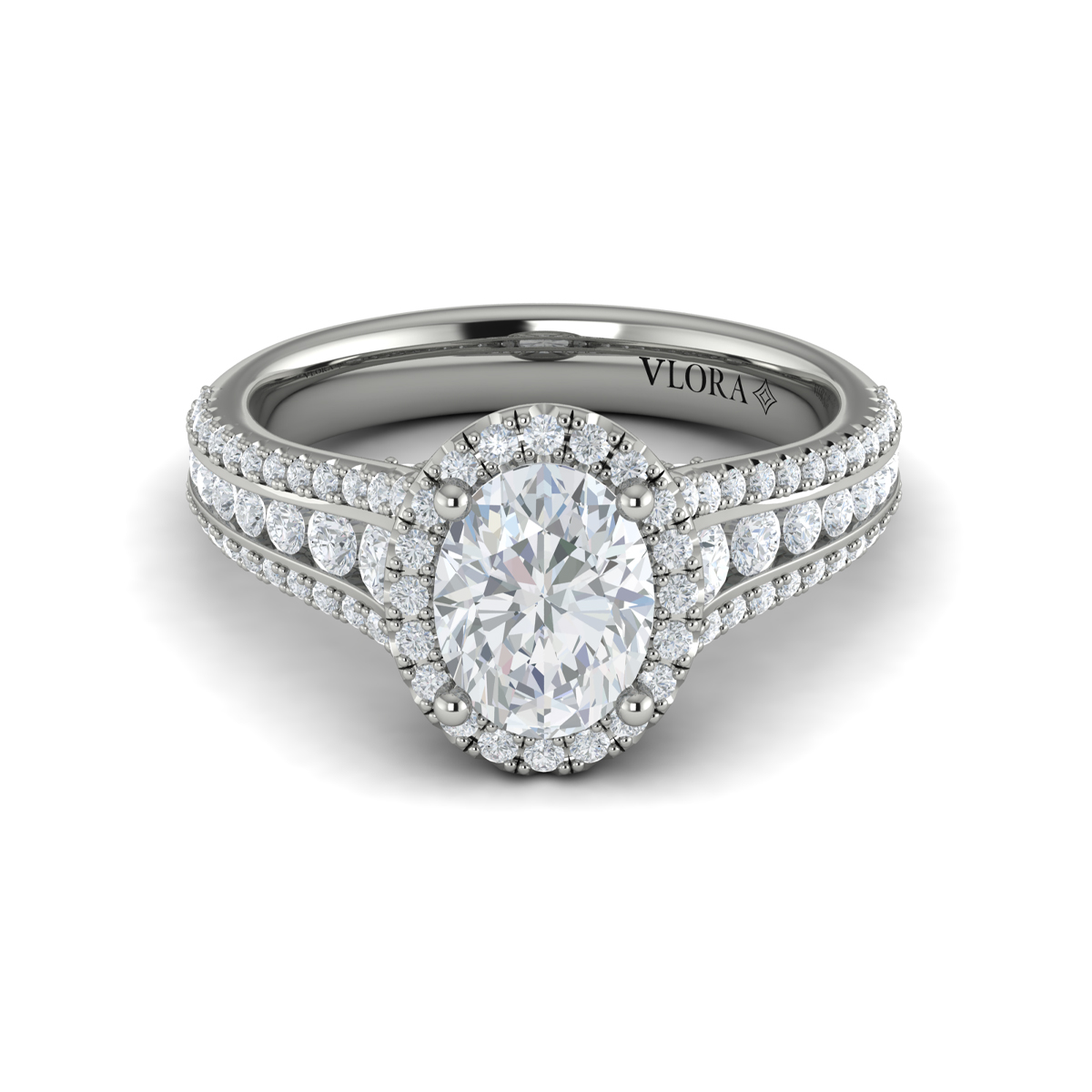 Opulent Oval Halo Engagement Ring
