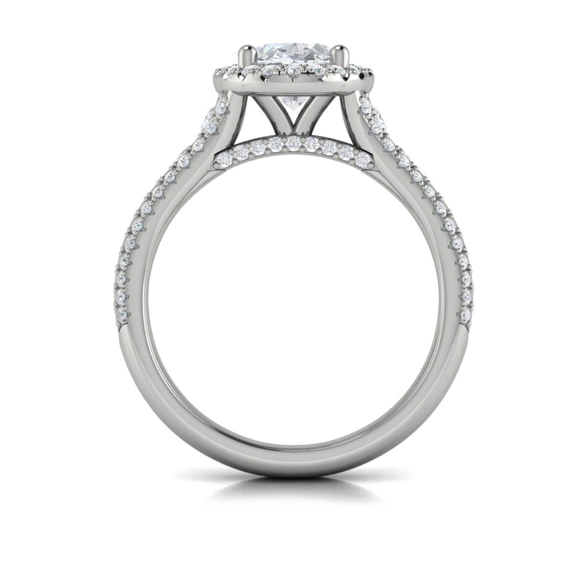 Opulent Oval Halo Engagement Ring