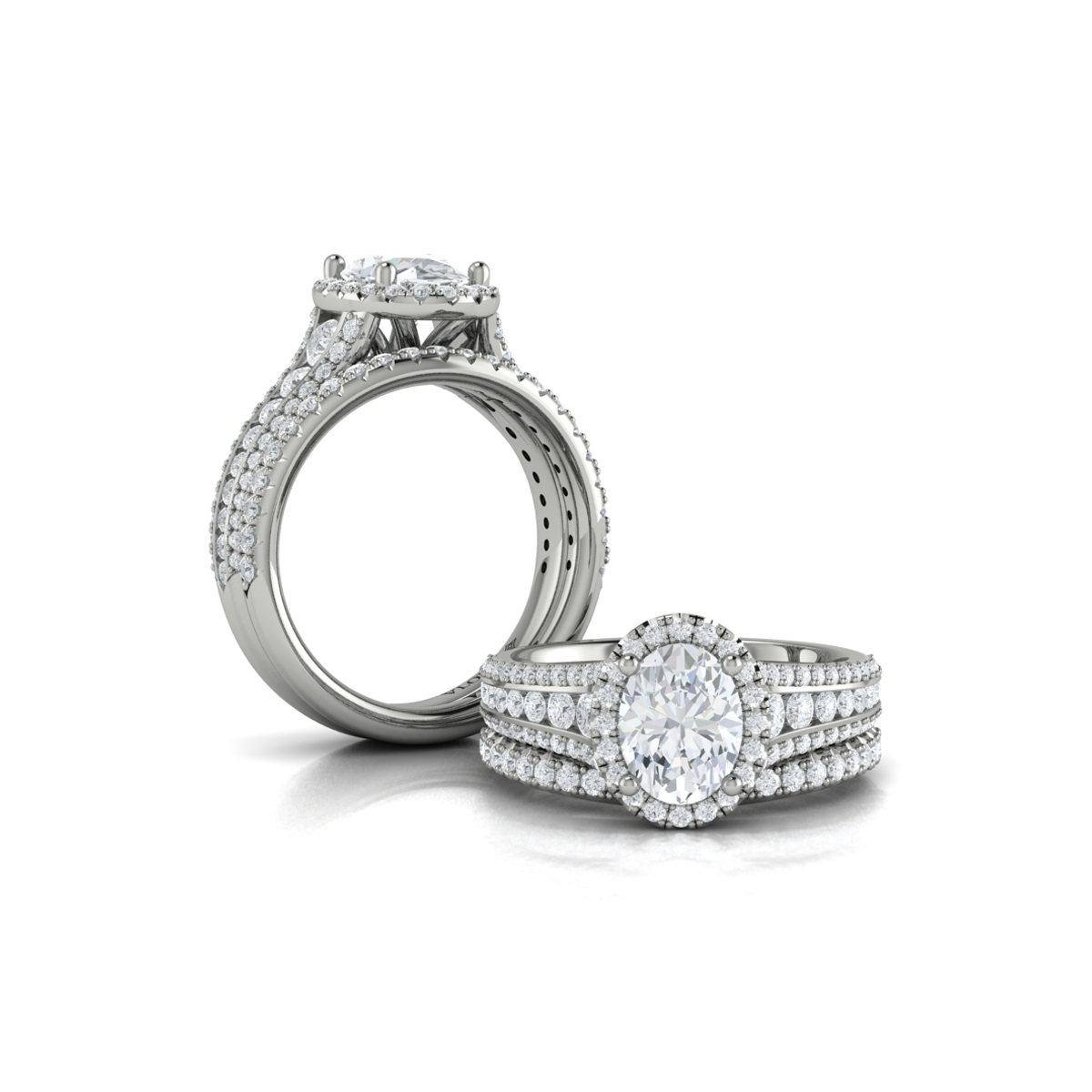 Opulent Oval Halo Engagement Ring