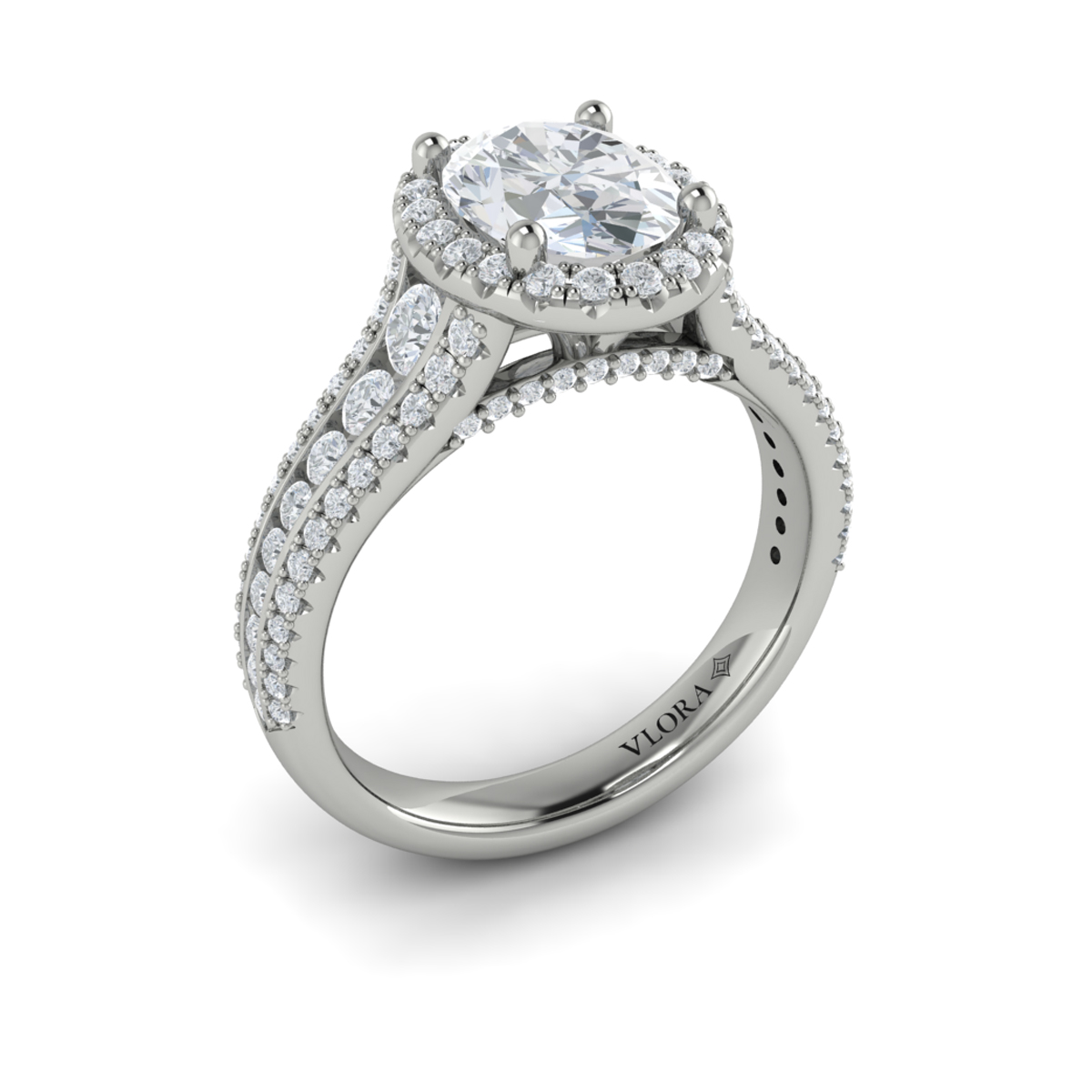 Opulent Oval Halo Engagement Ring