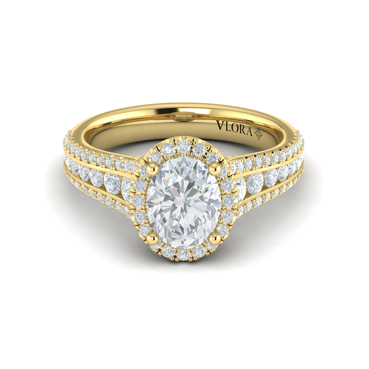 Opulent Oval Halo Engagement Ring