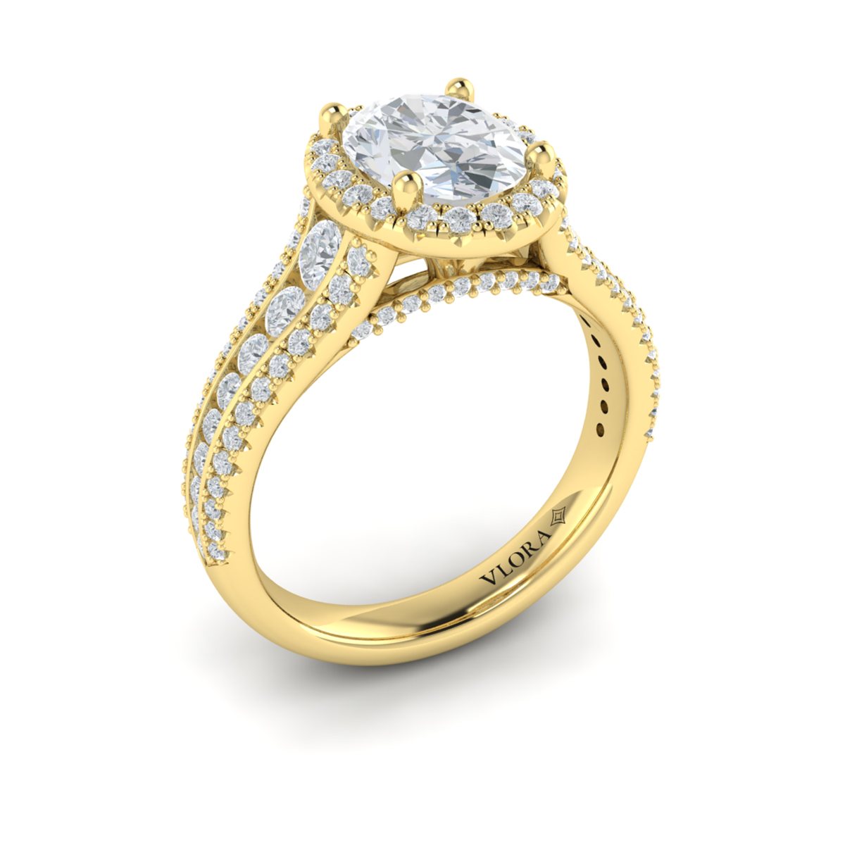 Opulent Oval Halo Engagement Ring