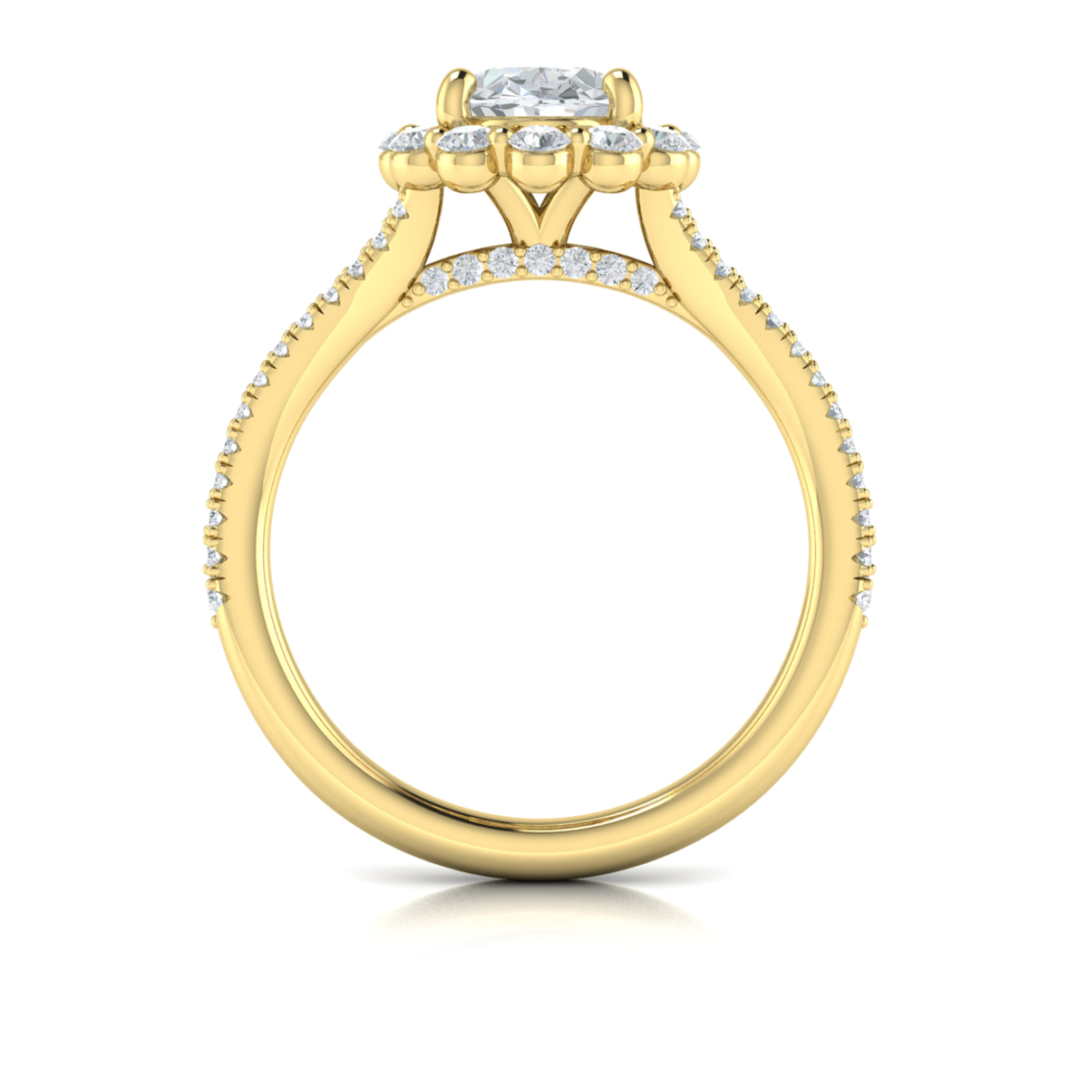 Corsage Halo Oval Engagement Ring