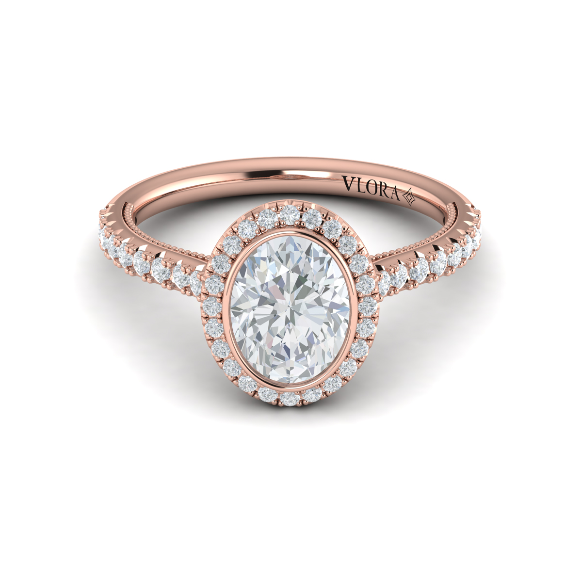 Regal Halo Oval Engagement Ring