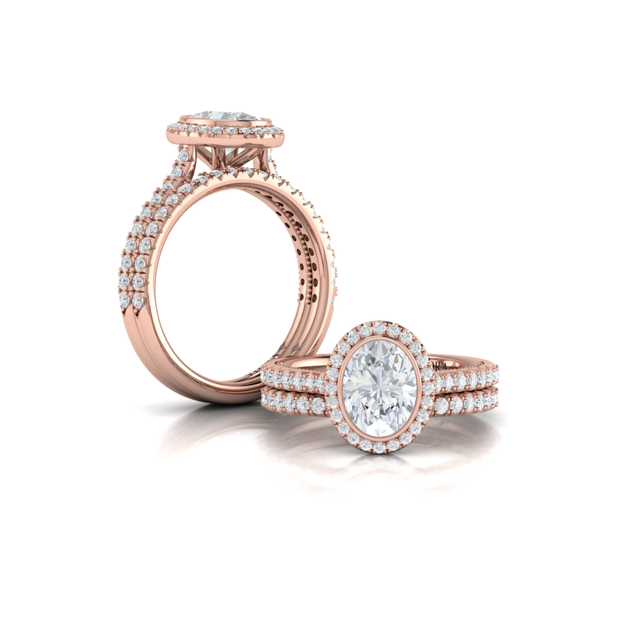 Regal Halo Oval Engagement Ring