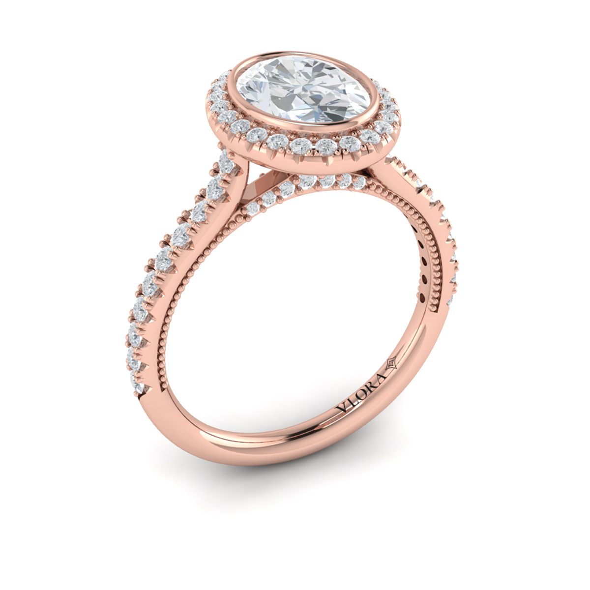 Regal Halo Oval Engagement Ring