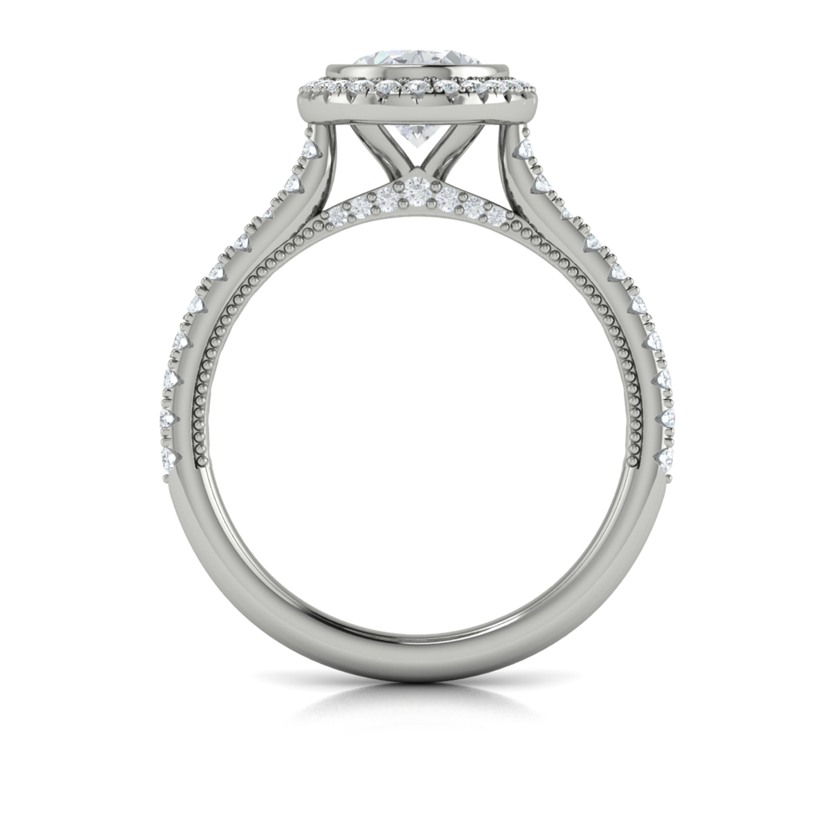Regal Halo Oval Engagement Ring
