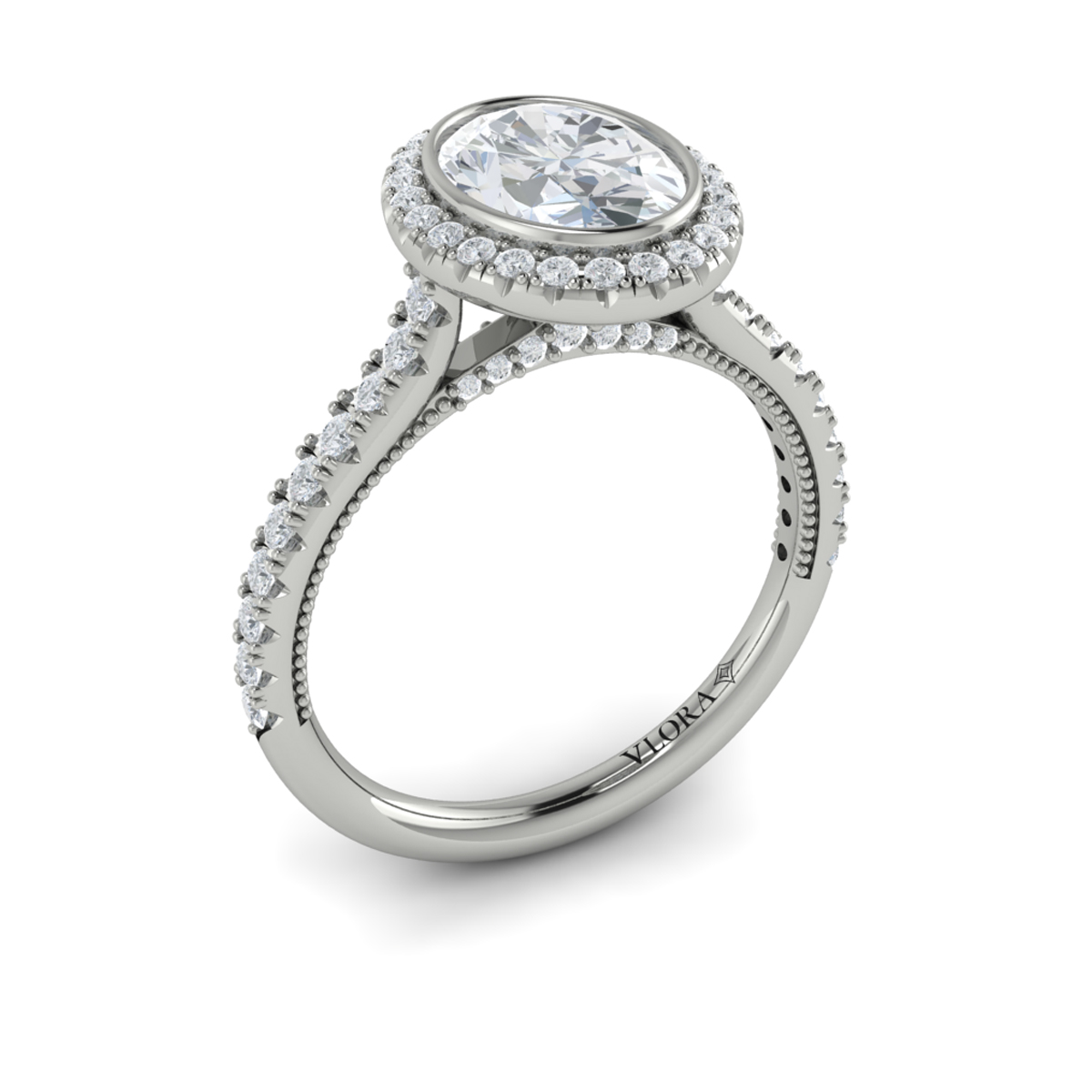 Regal Halo Oval Engagement Ring