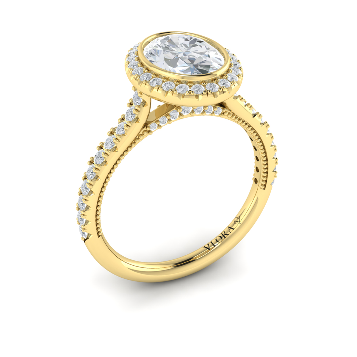 Regal Halo Oval Engagement Ring