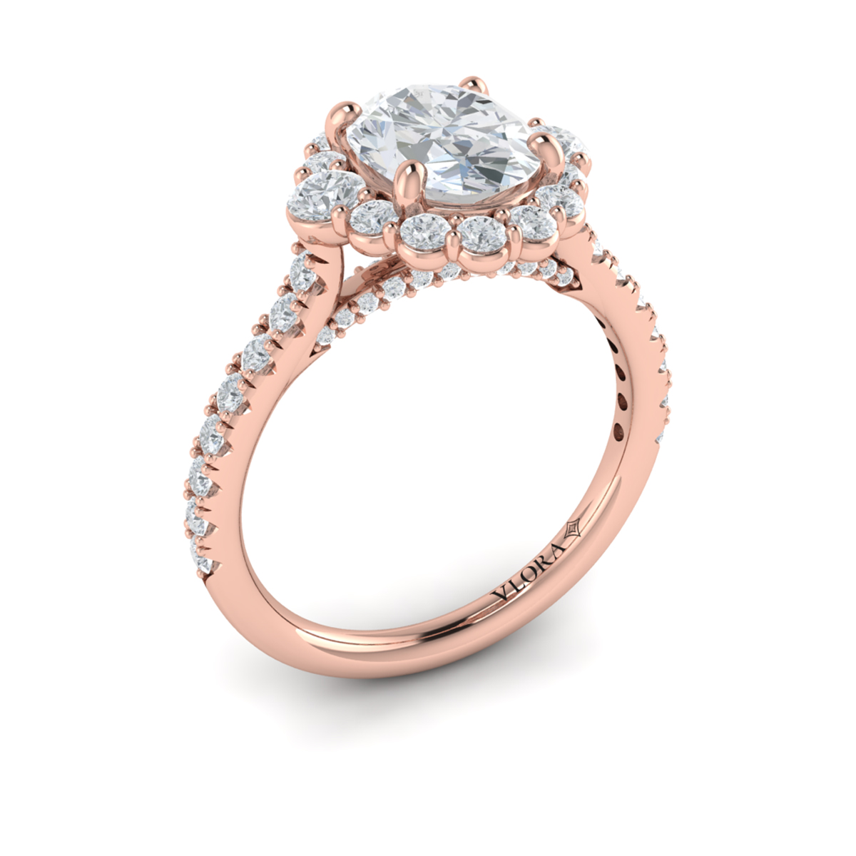 Horizon Halo Oval Engagement Ring