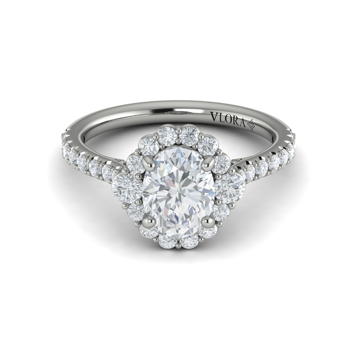 Horizon Halo Oval Engagement Ring