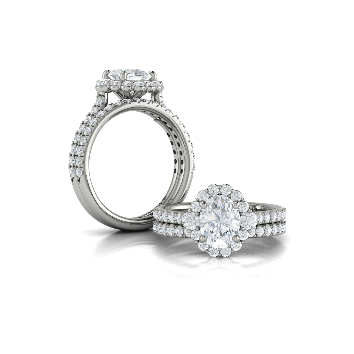 Horizon Halo Oval Engagement Ring