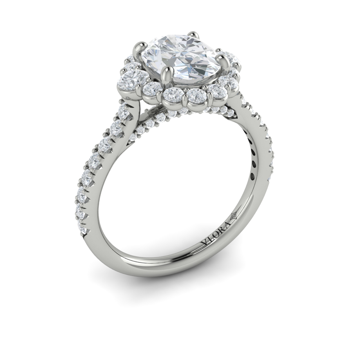 Horizon Halo Oval Engagement Ring