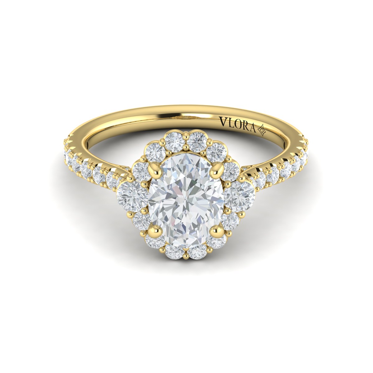 Horizon Halo Oval Engagement Ring