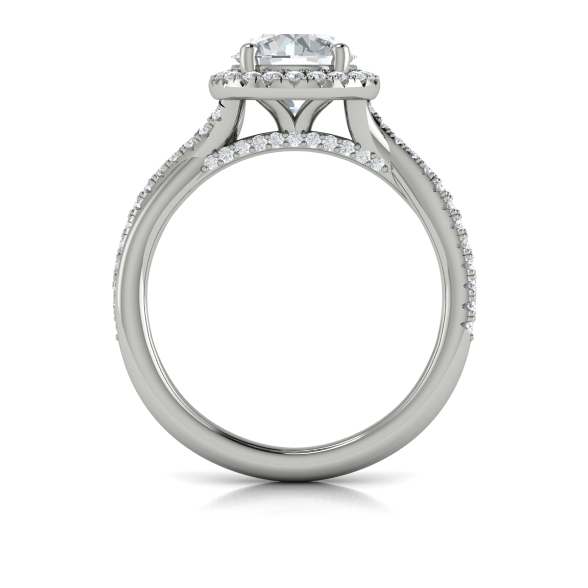 Entwined Halo Round Engagement Ring