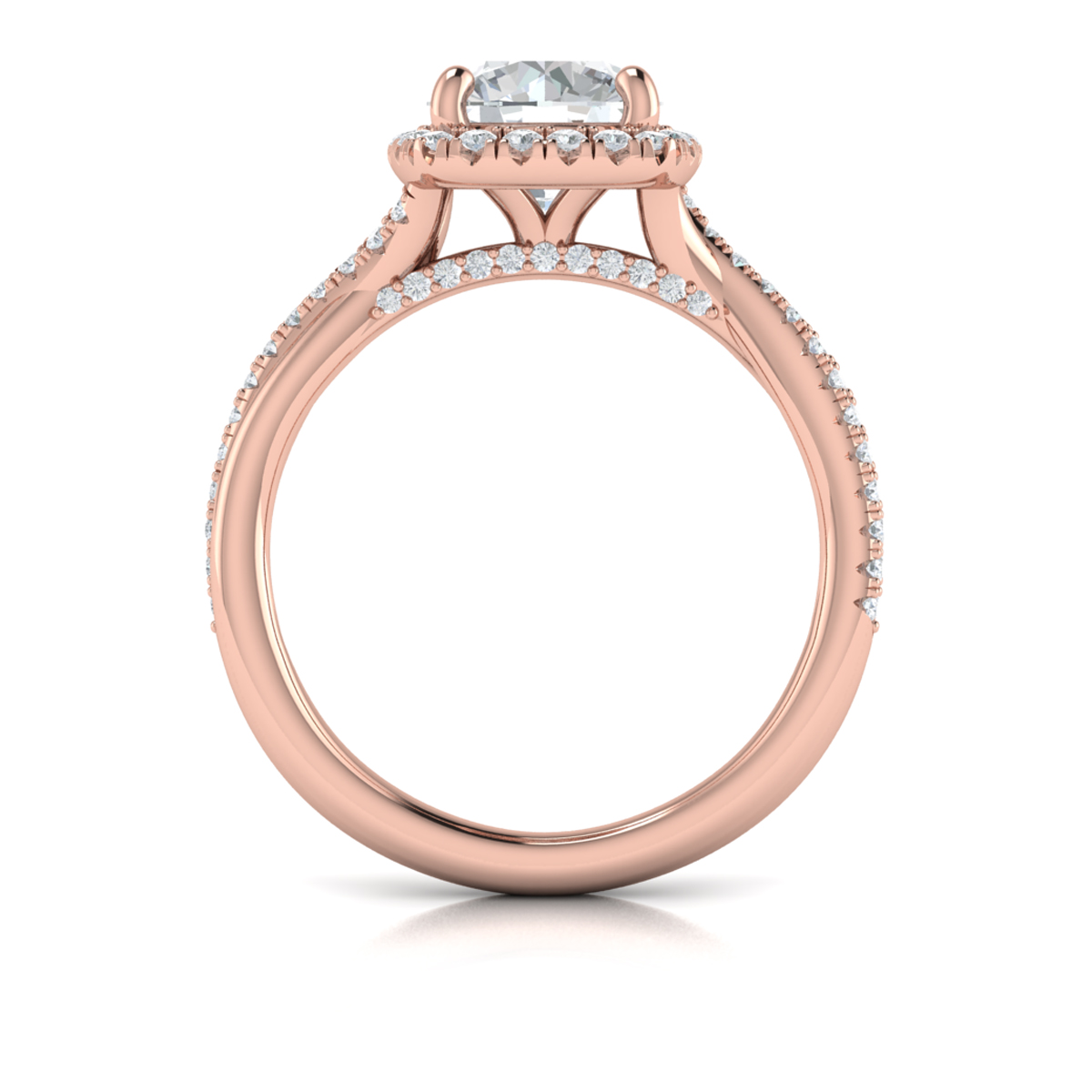 Entwined Euro Halo Round Engagement Ring
