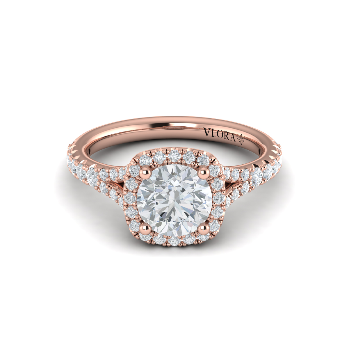 Euro Halo Round Engagement Ring
