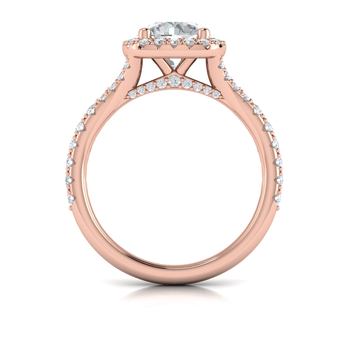 Euro Halo Round Engagement Ring