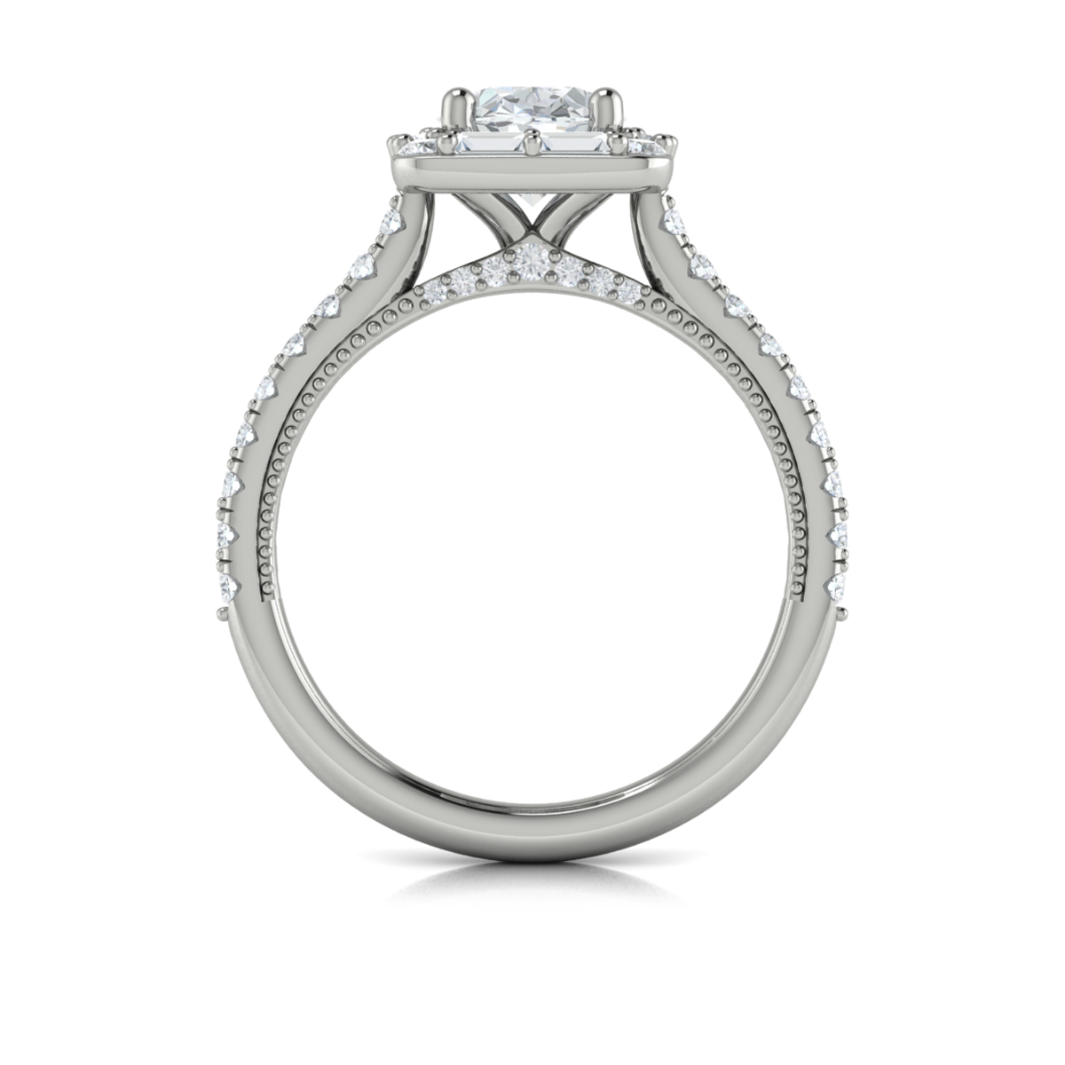 Deco Elegance Halo Oval Engagement Ring