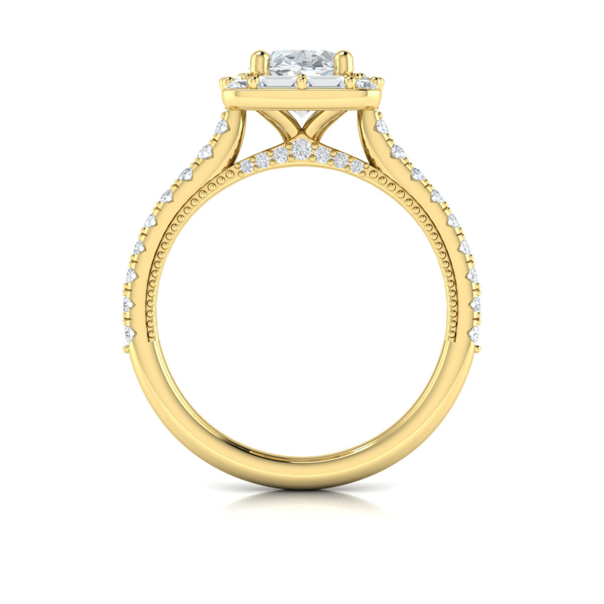 Deco Elegance Halo Oval Engagement Ring
