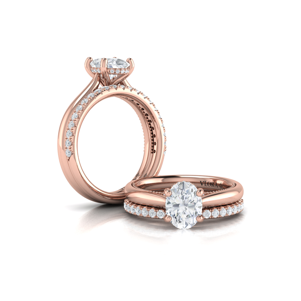 Modern Vintage Solitaire Engagement Ring with Hidden Halo