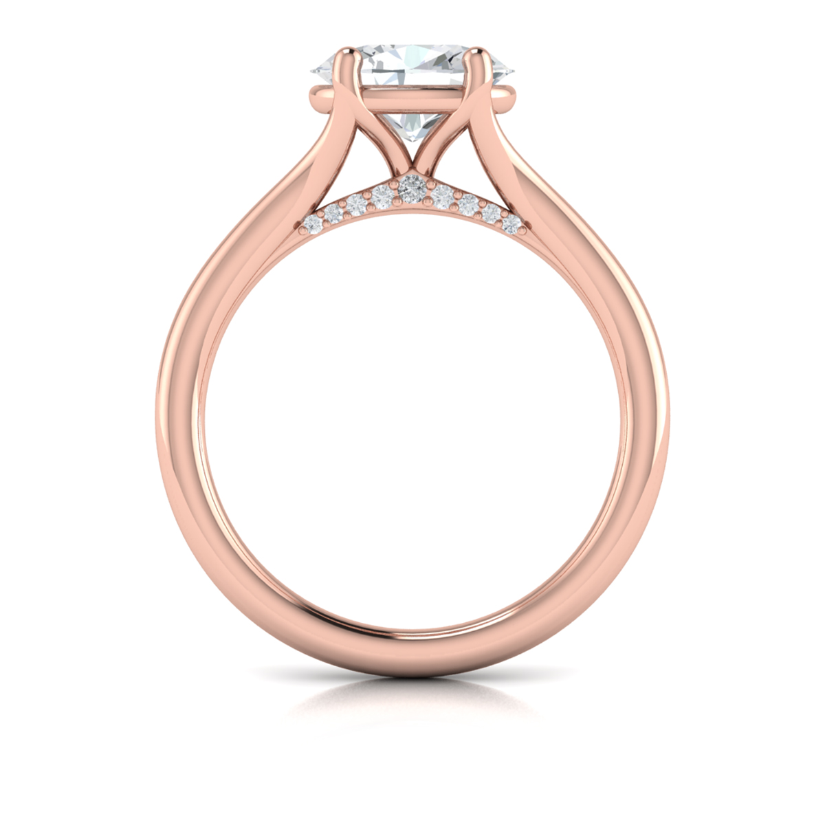 Horizon Solitaire Spit Shank Oval Engagement Ring