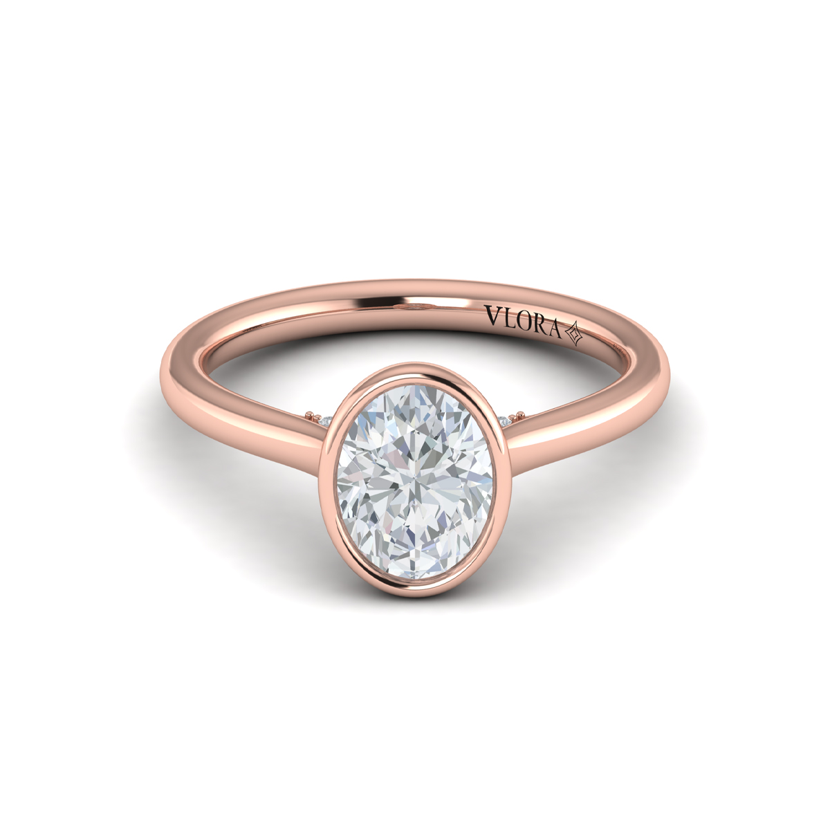 Singular Oval Bezel Engagement Ring