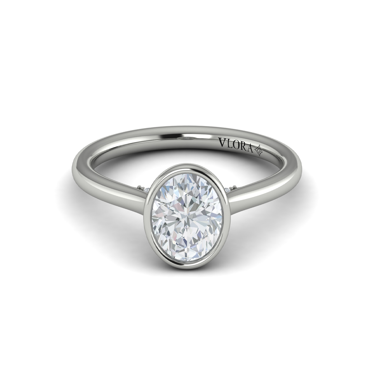 Singular Oval Bezel Engagement Ring