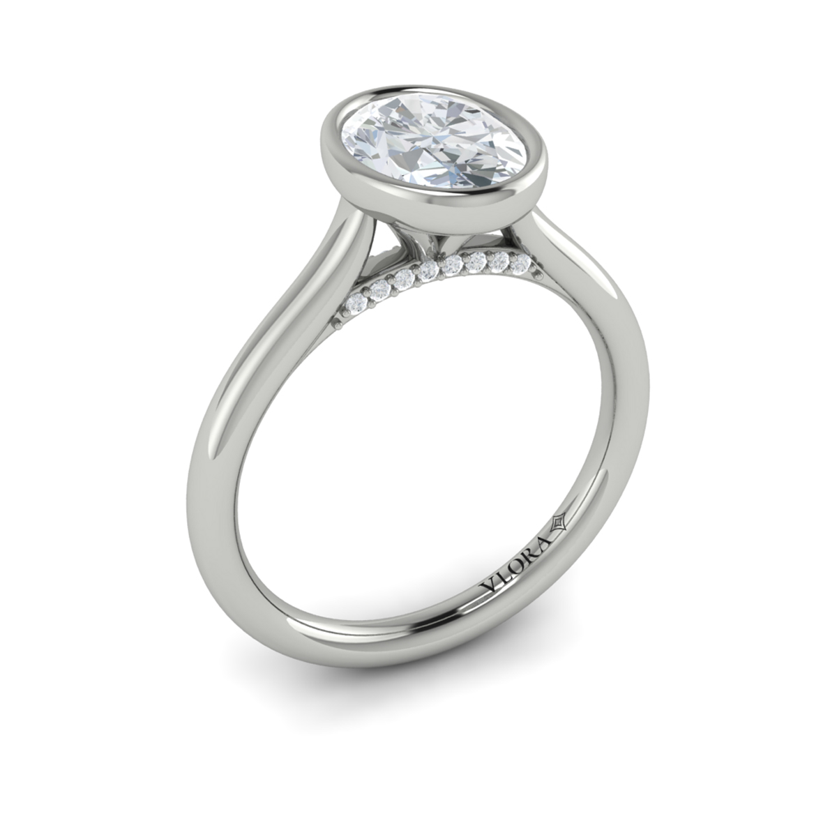 Singular Oval Bezel Engagement Ring