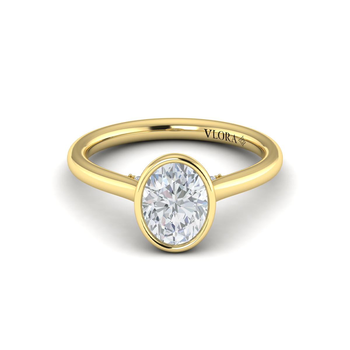 Singular Oval Bezel Engagement Ring