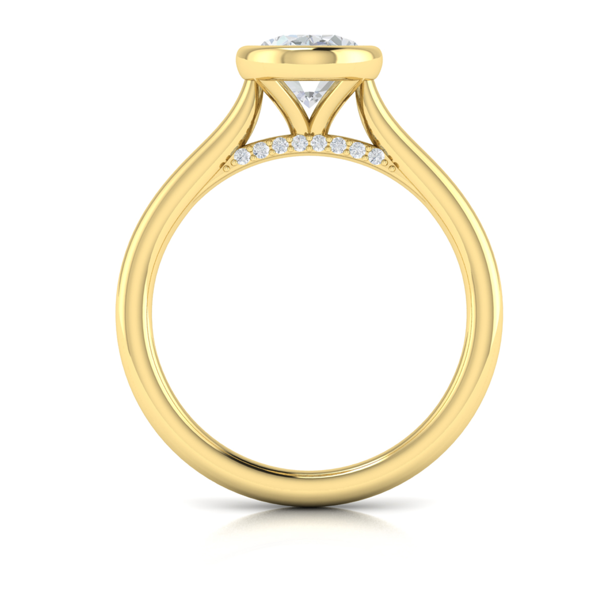 Singular Oval Bezel Engagement Ring