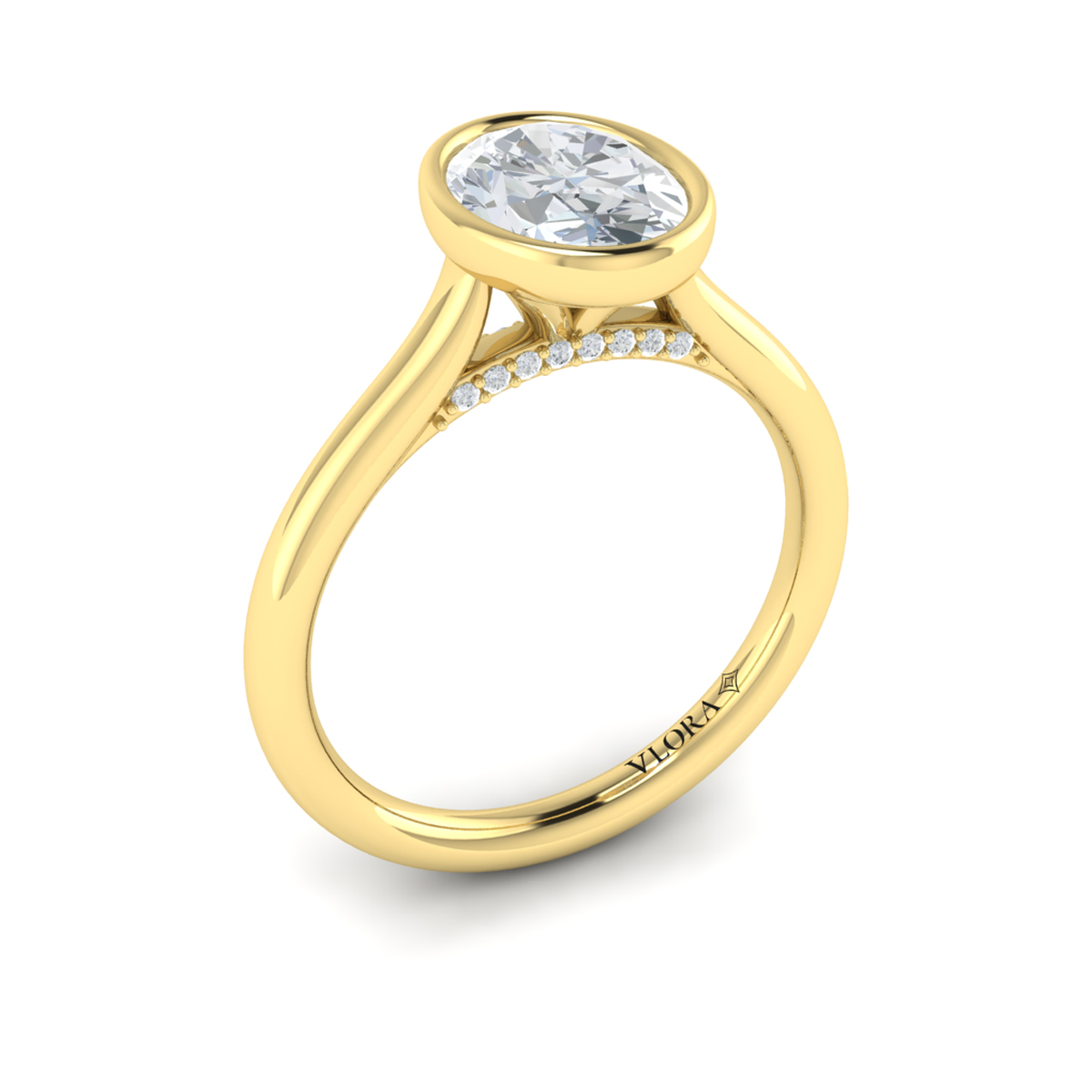 Singular Oval Bezel Engagement Ring