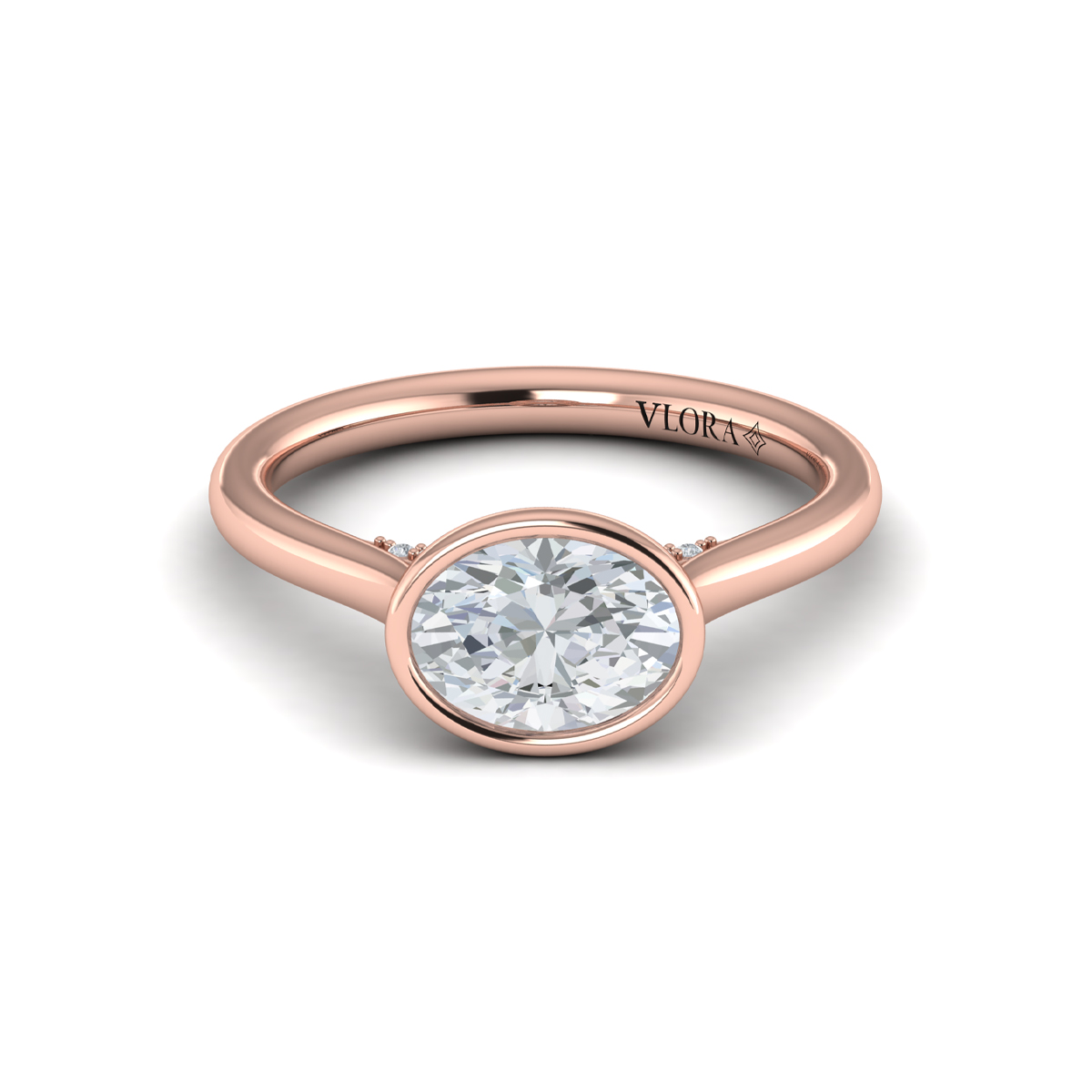 Horizon Solitaire Oval Bezel Engagement Ring