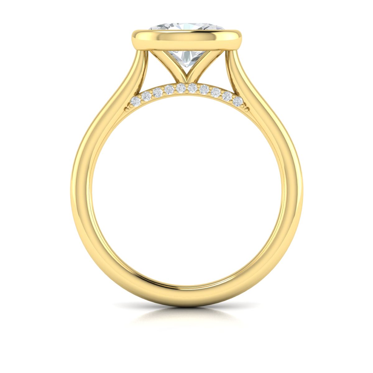 Horizon Solitaire Oval Bezel Engagement Ring