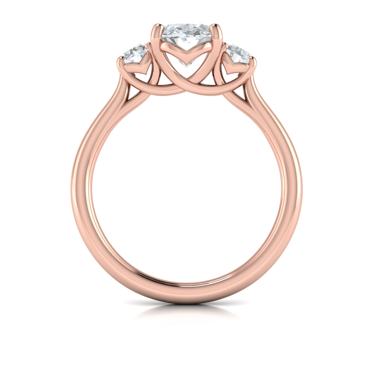 Tapestry Three Stone Oval Engagement Ring