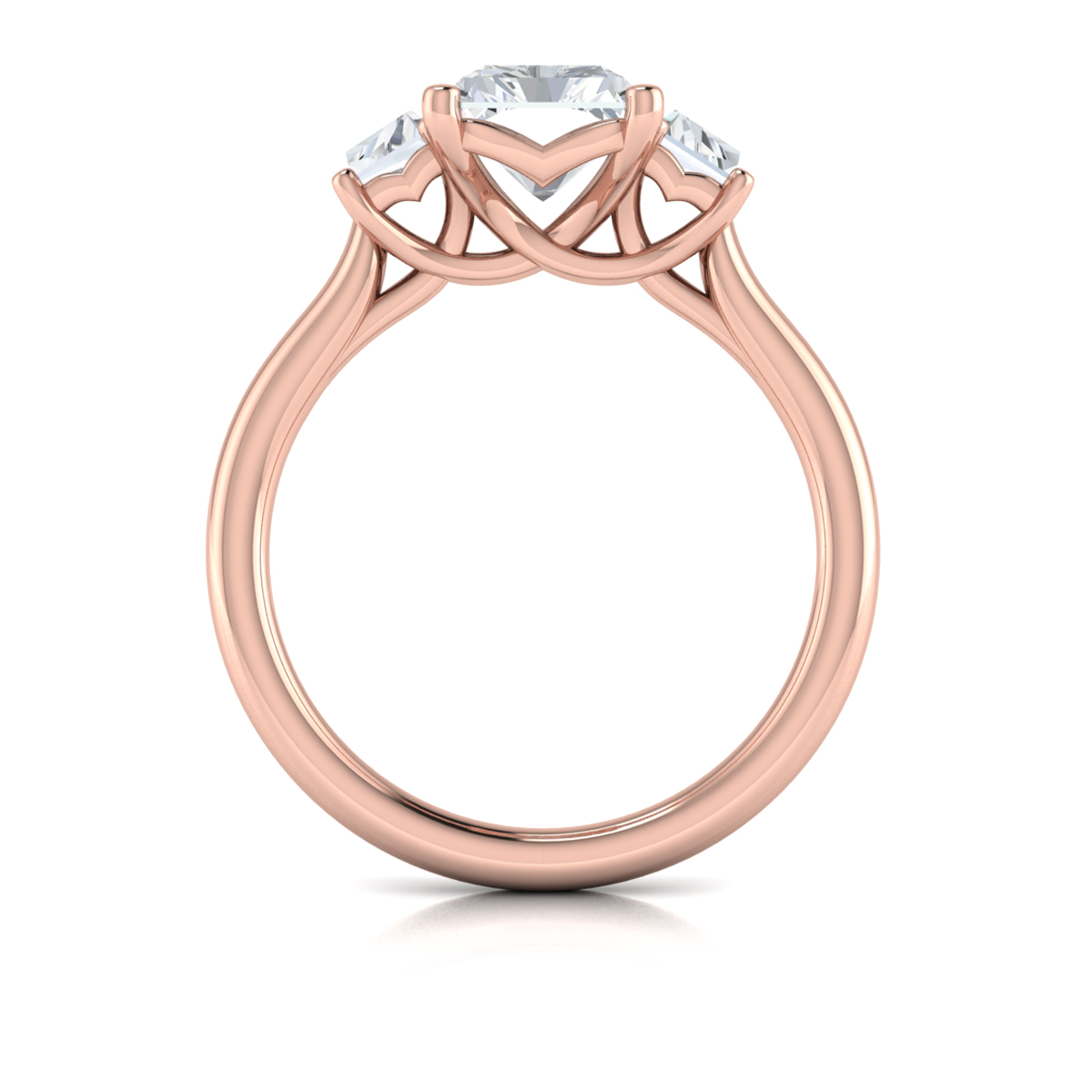 Tapestry Three Stone Emerald Cut Engagement Ring