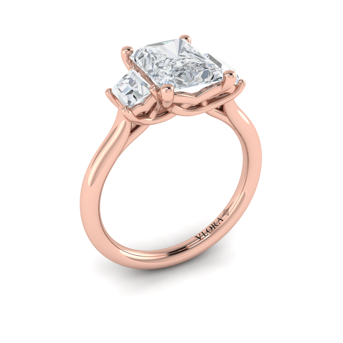 Tapestry Three Stone Emerald Cut Engagement Ring