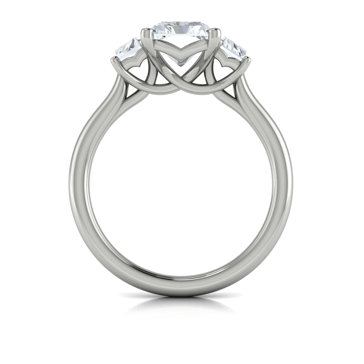 Tapestry Three Stone Emerald Cut Engagement Ring