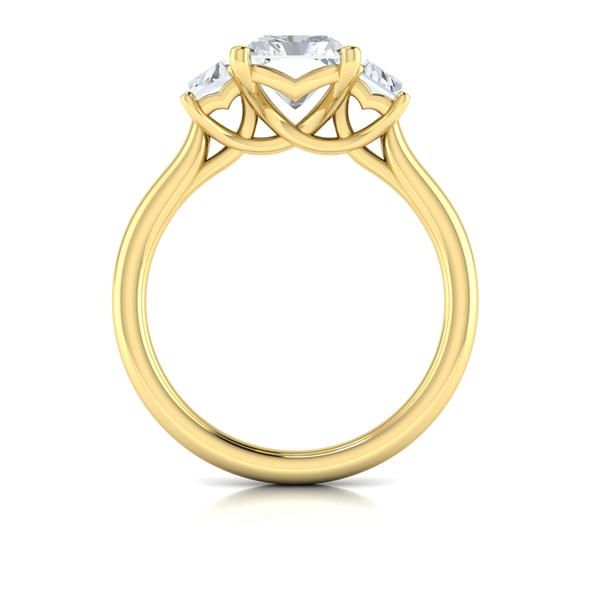 Tapestry Three Stone Emerald Cut Engagement Ring