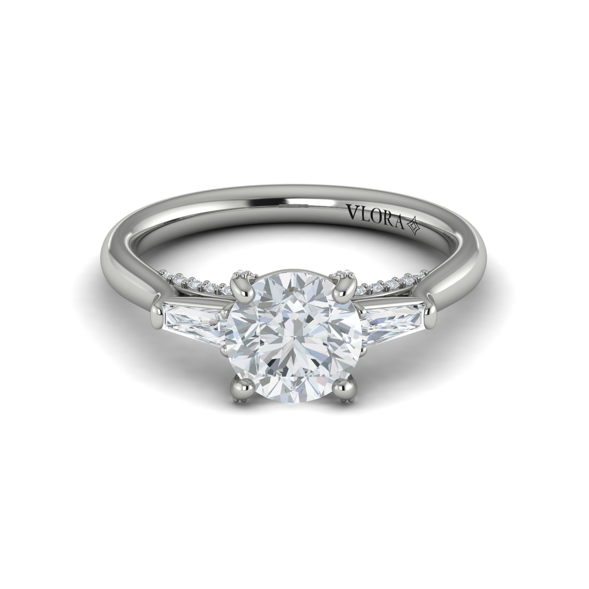 Crescendo Three Stone Engagement Ring