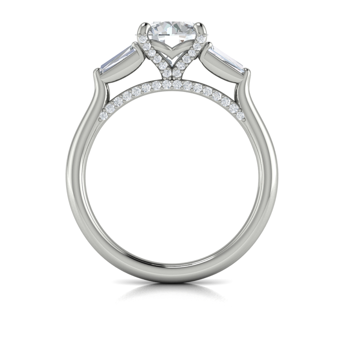Crescendo Three Stone Engagement Ring