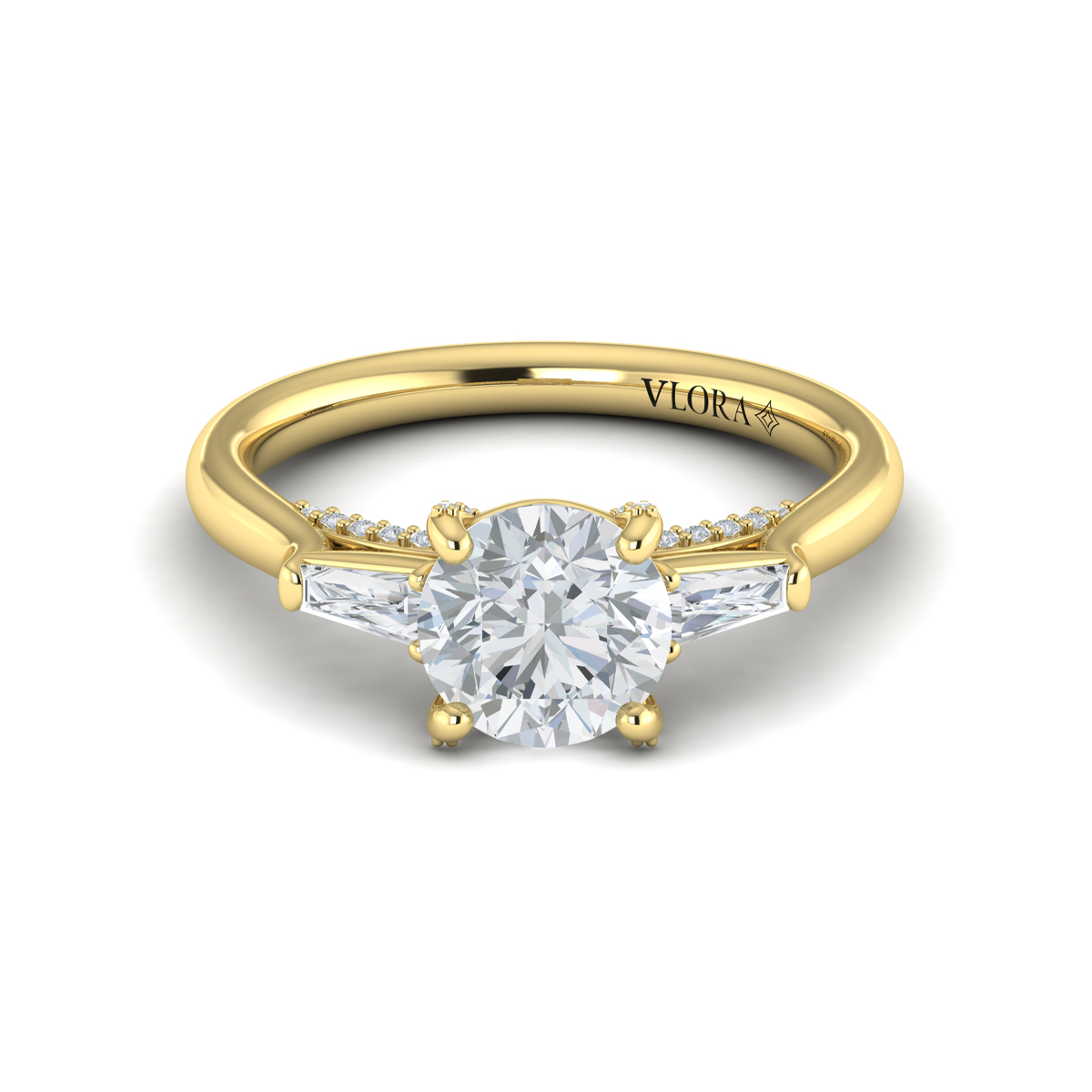 Crescendo Three Stone Engagement Ring