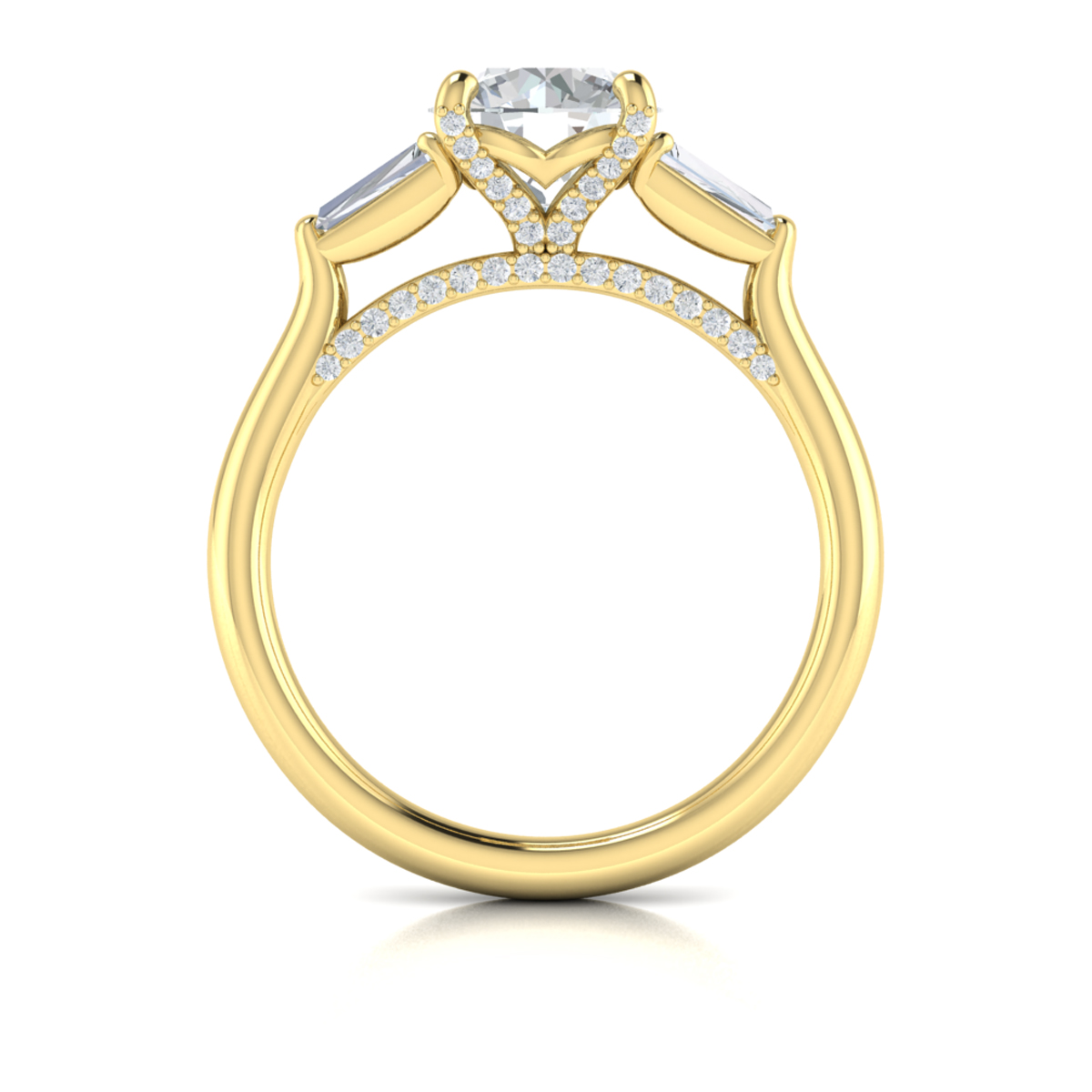 Crescendo Three Stone Engagement Ring