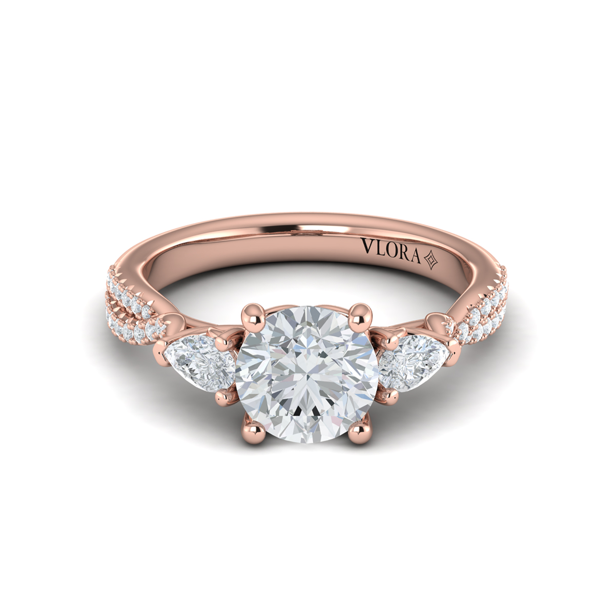 Entwined Three Stone Engagement Ring
