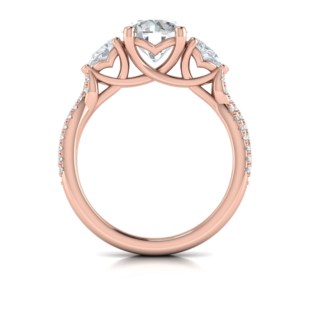 Entwined Three Stone Engagement Ring