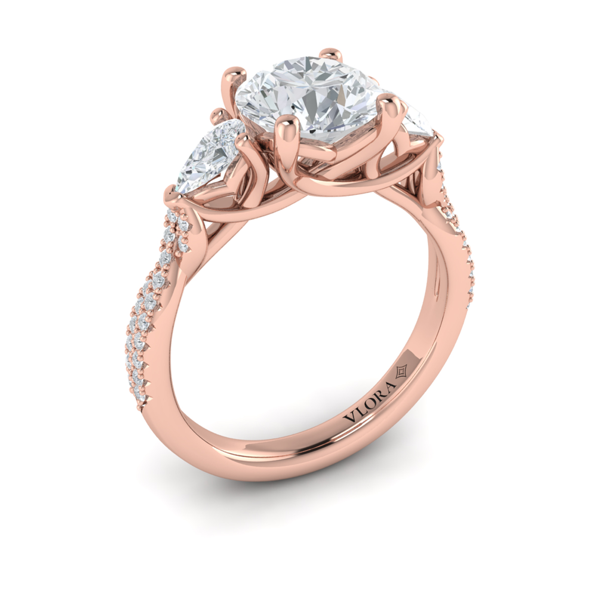 Entwined Three Stone Engagement Ring