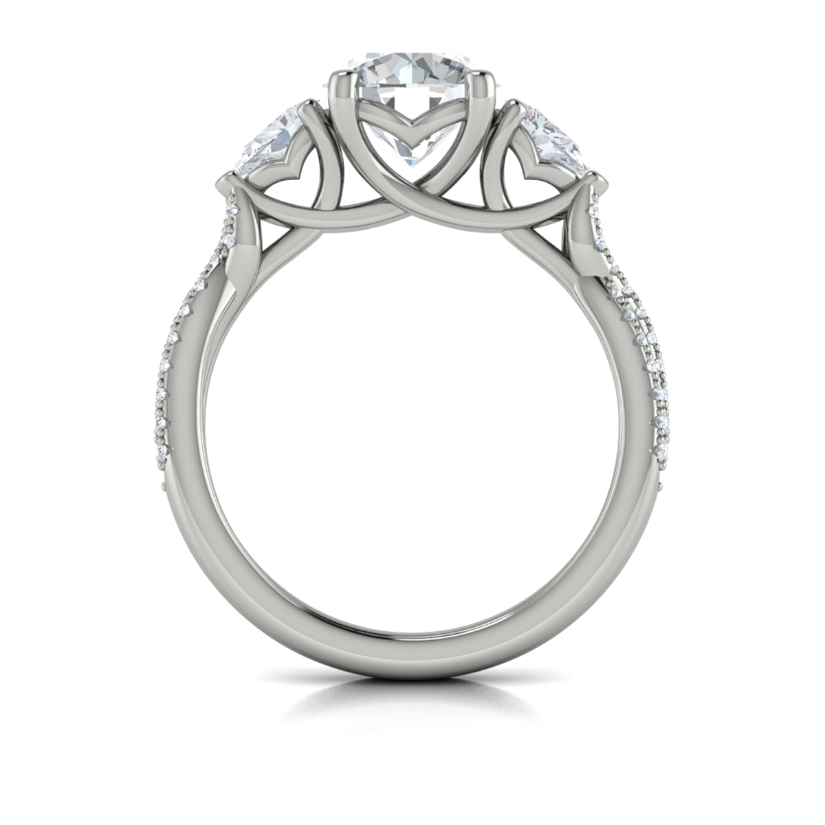 Entwined Three Stone Engagement Ring