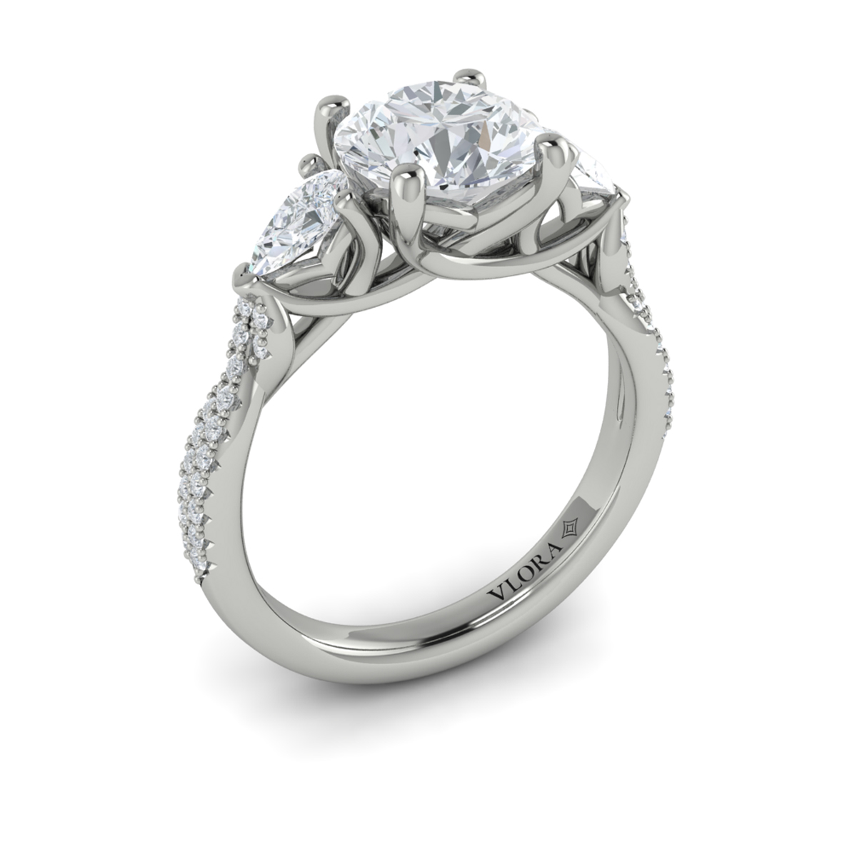 Entwined Three Stone Engagement Ring