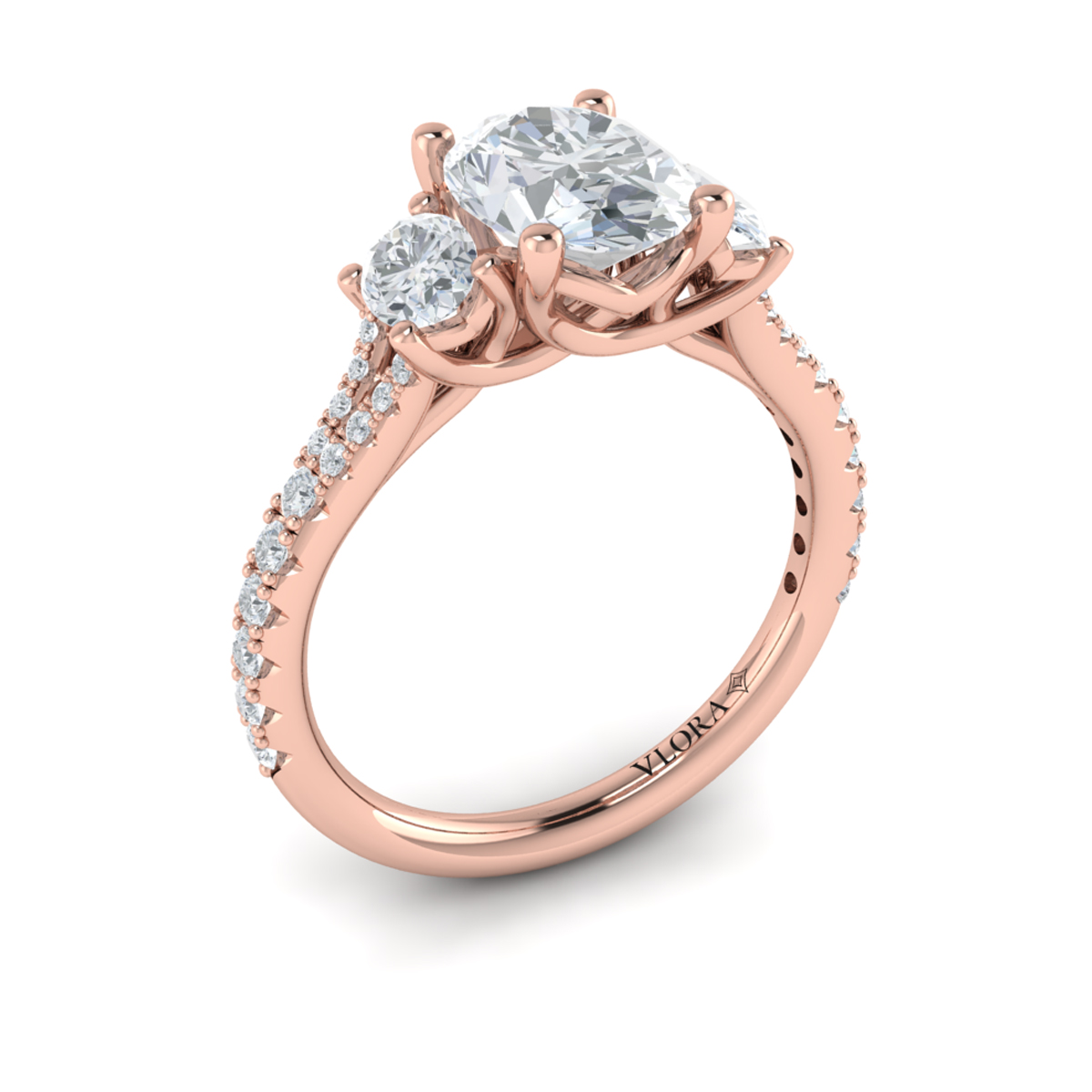 Embrace Oval Trilogy Engagement Ring